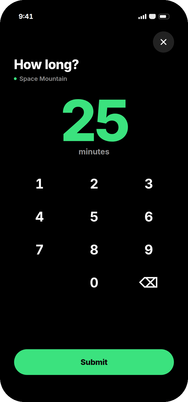 The report pad, entering a wait in minutes